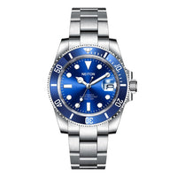 40mm automatic diving watch with a blue dial