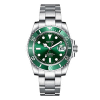 40mm automatic diving watch with a green dial