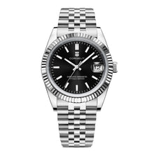 Corgeut 6002L Steel Round Bezel Matte Leather Automatic Watch