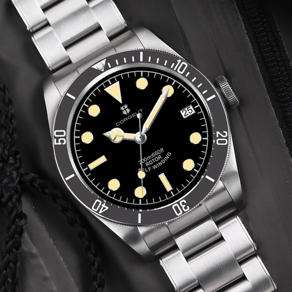 Corgeut 6003 Steel Steel Bracelet Automatic Watch