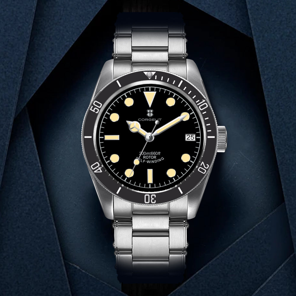 Corgeut 6003 Steel Steel Bracelet Automatic Watch