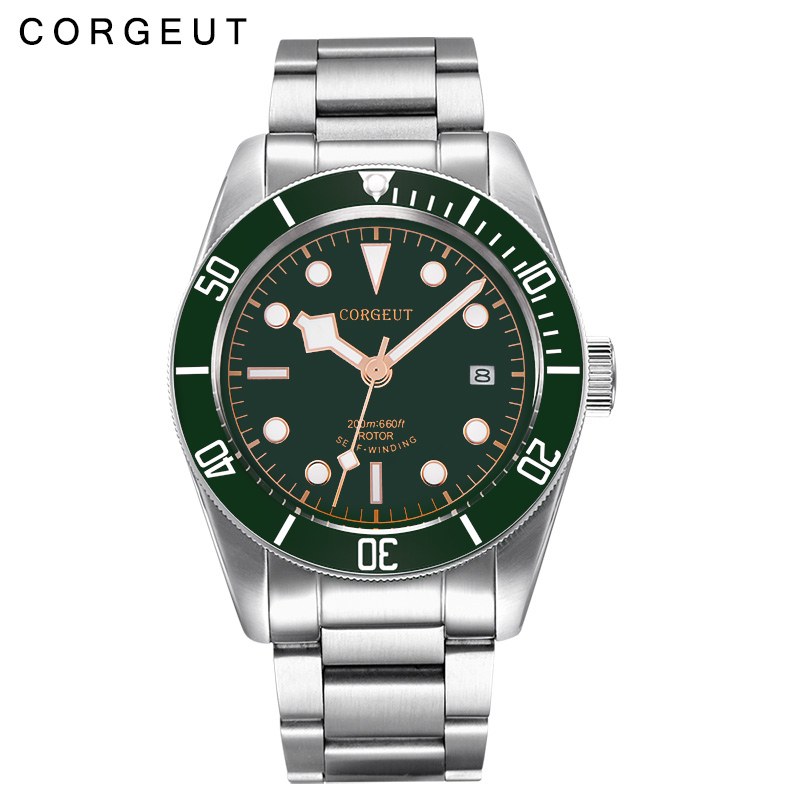 Corgeut 6009 Vintage Diver Automatic Watch - front view
