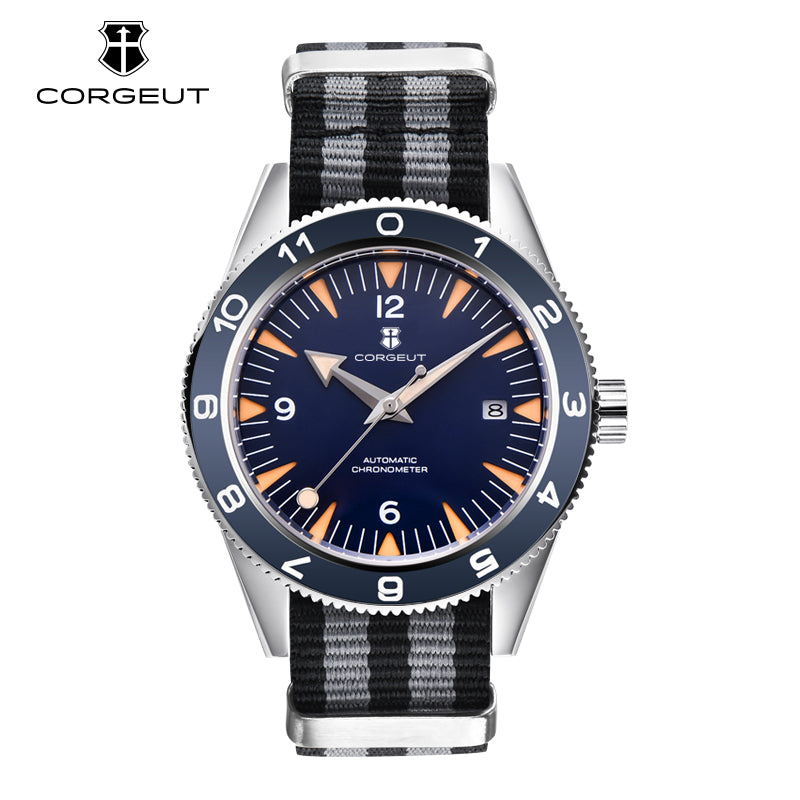 Corgeut 6013 Steel Leather Automatic Watch