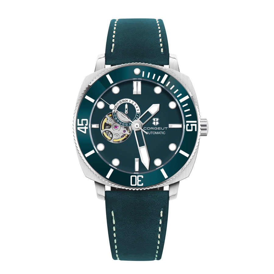 Corgeut 6030 Steel Leather Automatic Watch