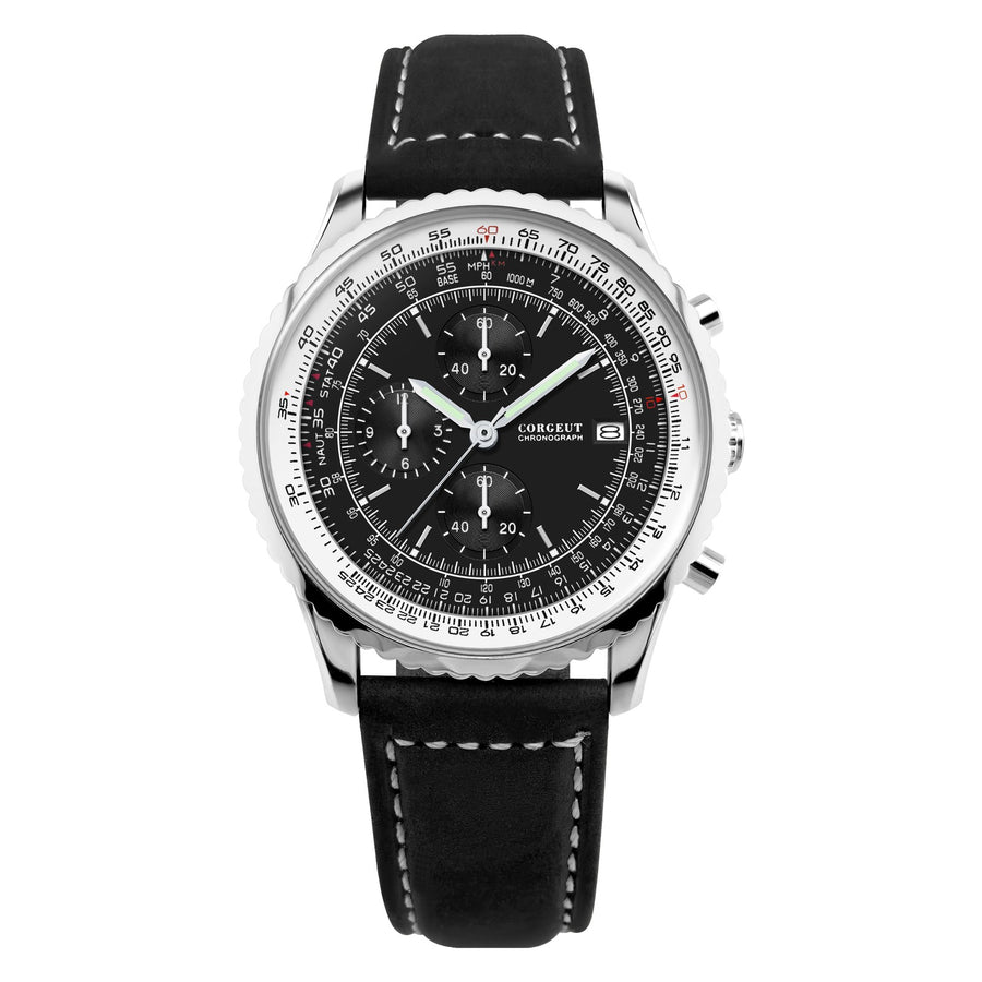 Corgeut 9001 Chronograph Quartz Watch - front view