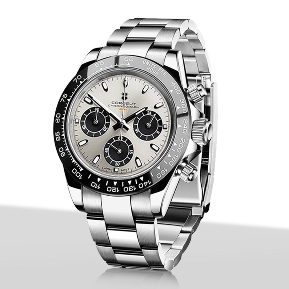 Corgeut 9002 Daytona Chronograph Quartz Watch - front view