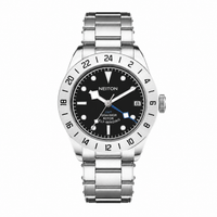 GMT watch with a black and white dial