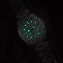 GMT watch with luminous markers