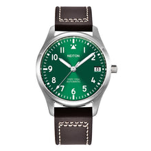 Pilot's watch with a green dial