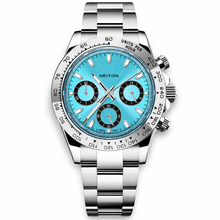 Quartz watch with a blue dial
