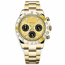 Quartz watch with a yellow dial