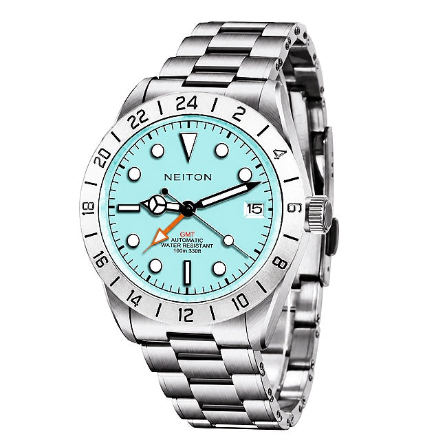 Side view of a GMT watch