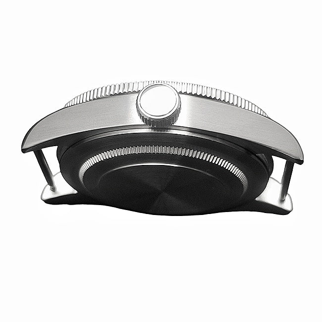 Side view of the crown side of an OEM 39mm GMT watch case.