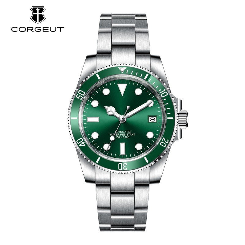 Corgeut 6001L Steel Matte Leather Automatic Watch