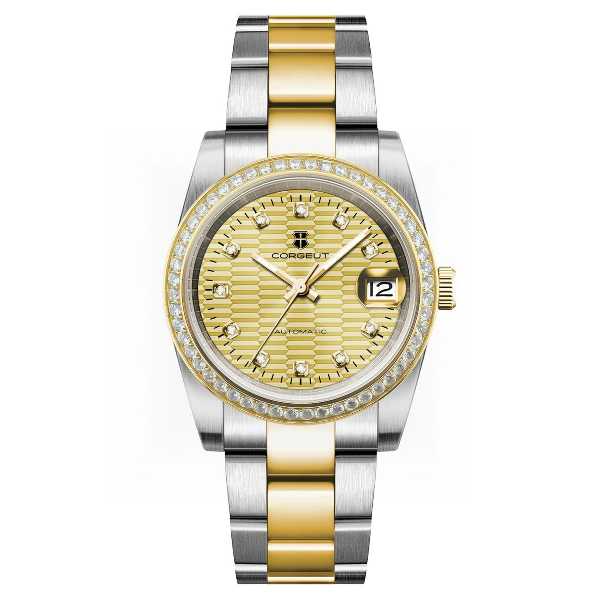Corgeut 6002G Diamond Leather Automatic Watch