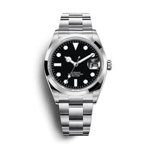 Corgeut 6002G Steel Slanted Bezel Matte Leather Automatic