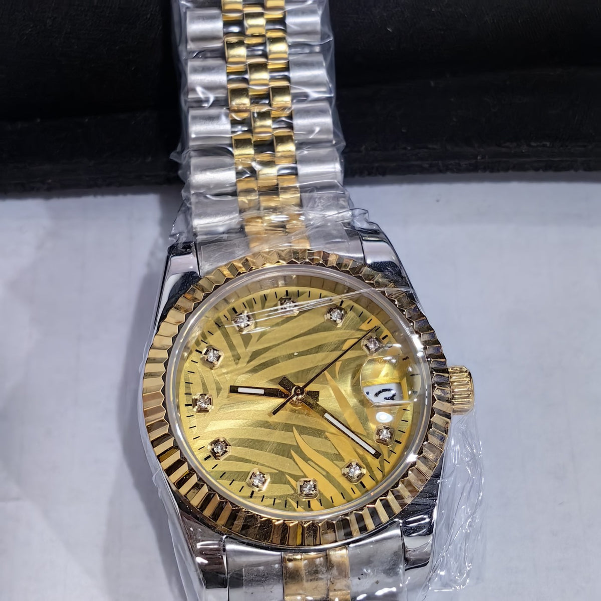 Corgeut 6002L Two-Tone Gold Fluted Bezel Jubilee Automatic Watch