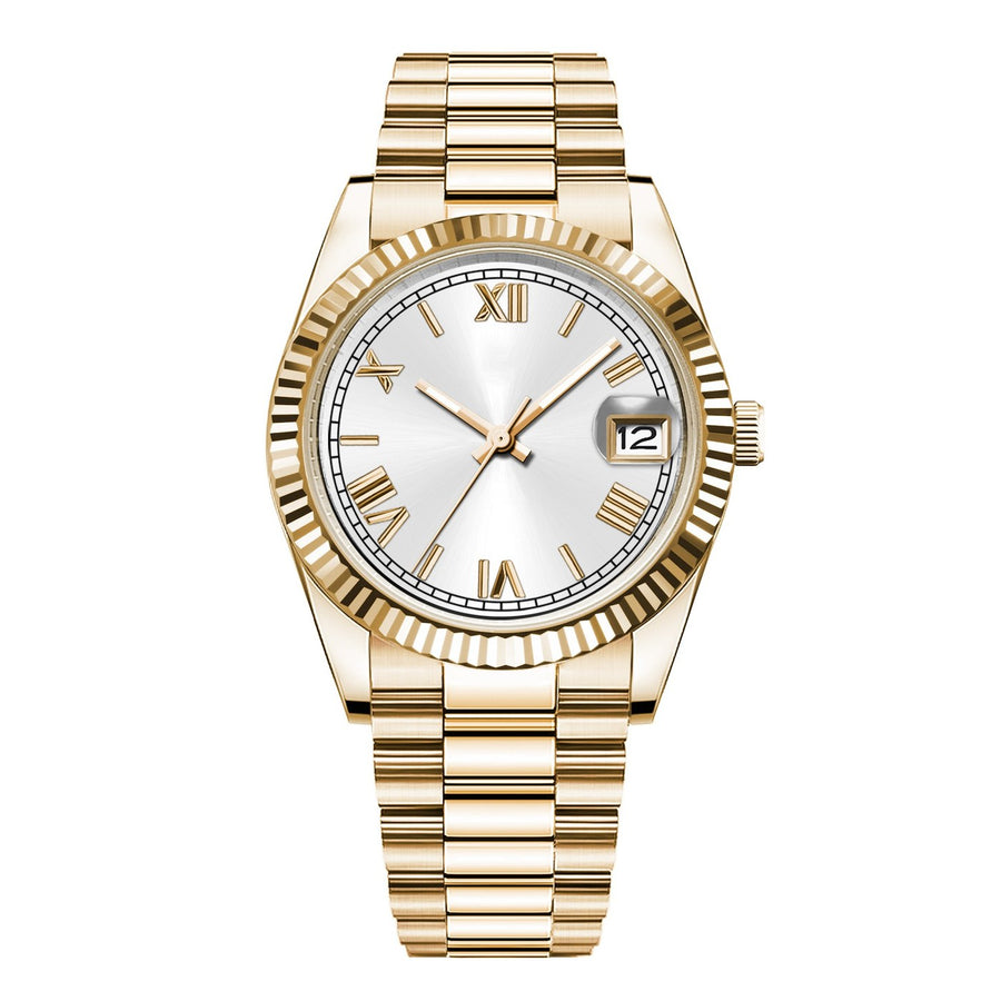 Corgeut 6002L Gold Fluted Bezel President Automatic Watch