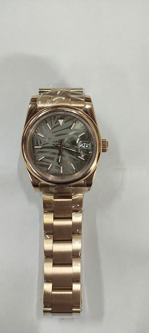 Corgeut 6002L Rose Gold Leather Automatic Watch