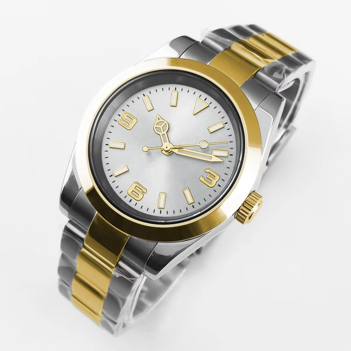 Corgeut 6002L Two-Tone Gold Leather Automatic Watch