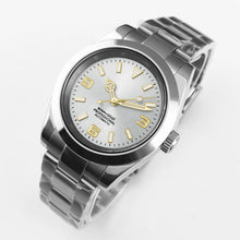 Corgeut 6002L Steel Slanted Bezel Matte Leather Automatic Watch
