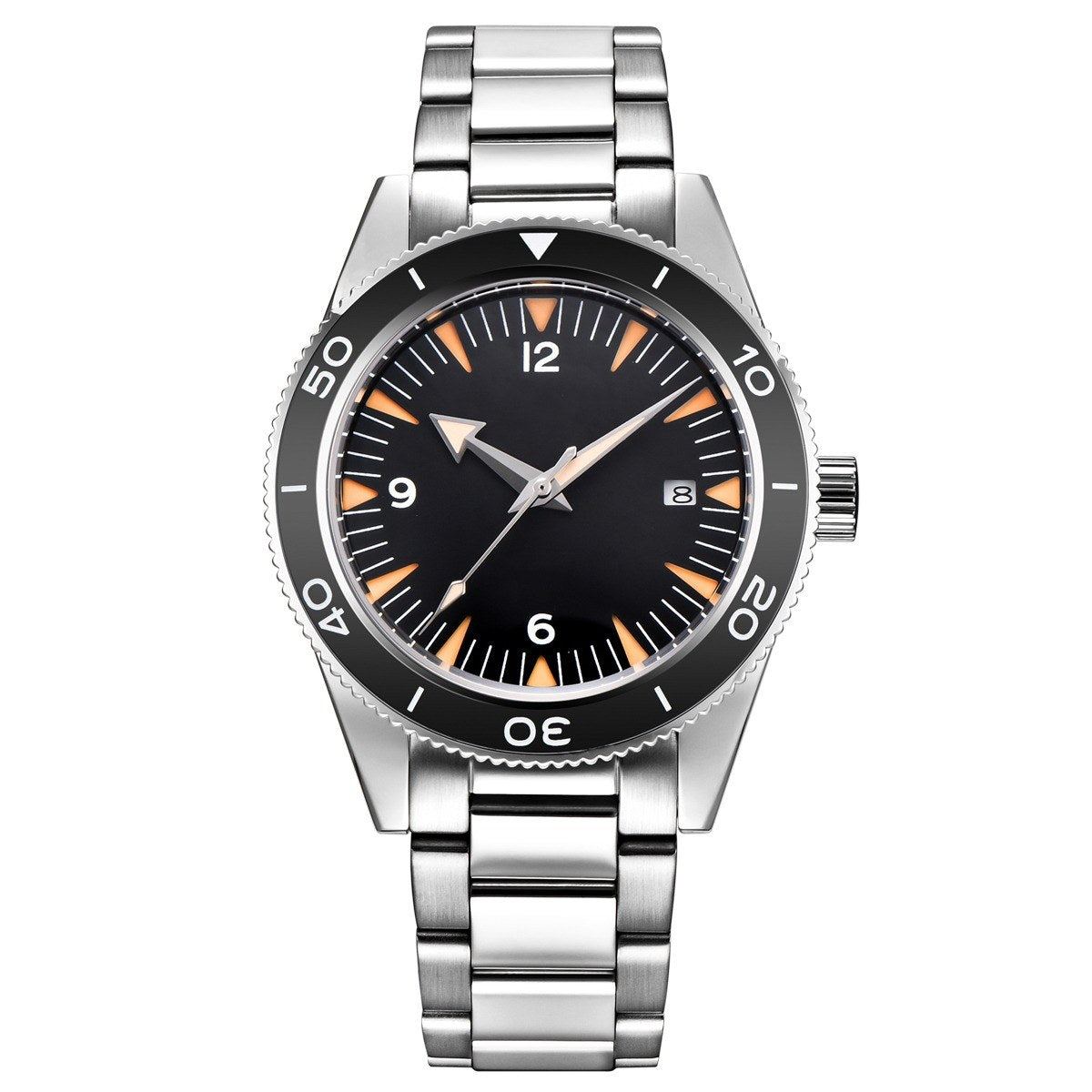 Corgeut 6013 Steel Black Bezel Steel Bracelet Automatic
