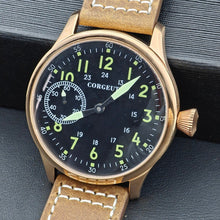 Corgeut 6023 Rose Gold Leather Hand-Wound Watch