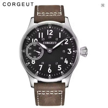 Corgeut 6023 Steel Leather Hand-Wound Watch