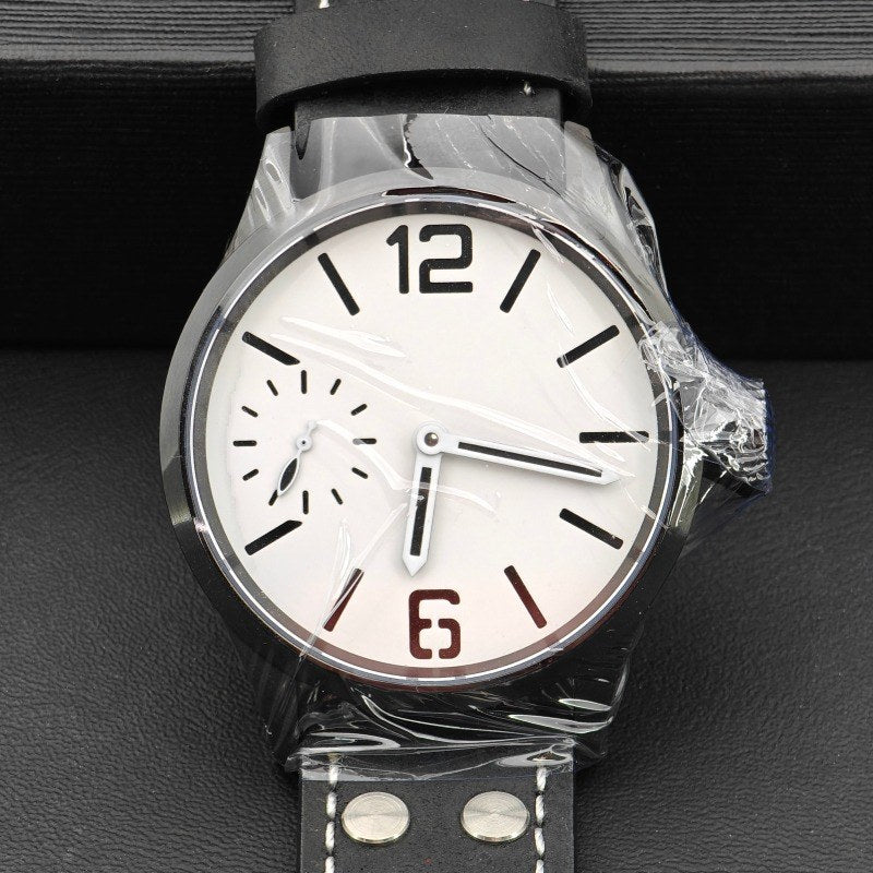 Corgeut 6025 Black PVD Leather Hand-Wound Watch
