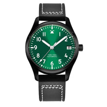 Corgeut 6026 Black PVD Leather Automatic Watch