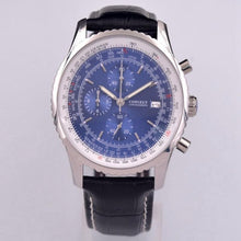Corgeut 9001 Steel Steel Second Hand Leather Quartz Watch