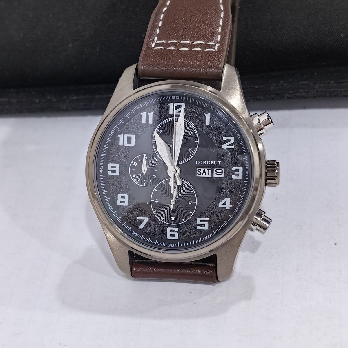 Corgeut 9003 Bronze Leather Quartz Watch