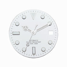 White diving watch dial scene image