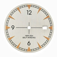White striped pilot watch dial