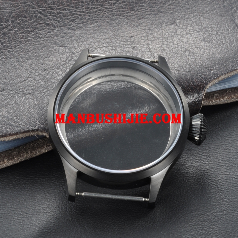 Details about   43mm Sapphire Glass Pvd Stainless steel Case Fit Eta6497 6498 movements mens 